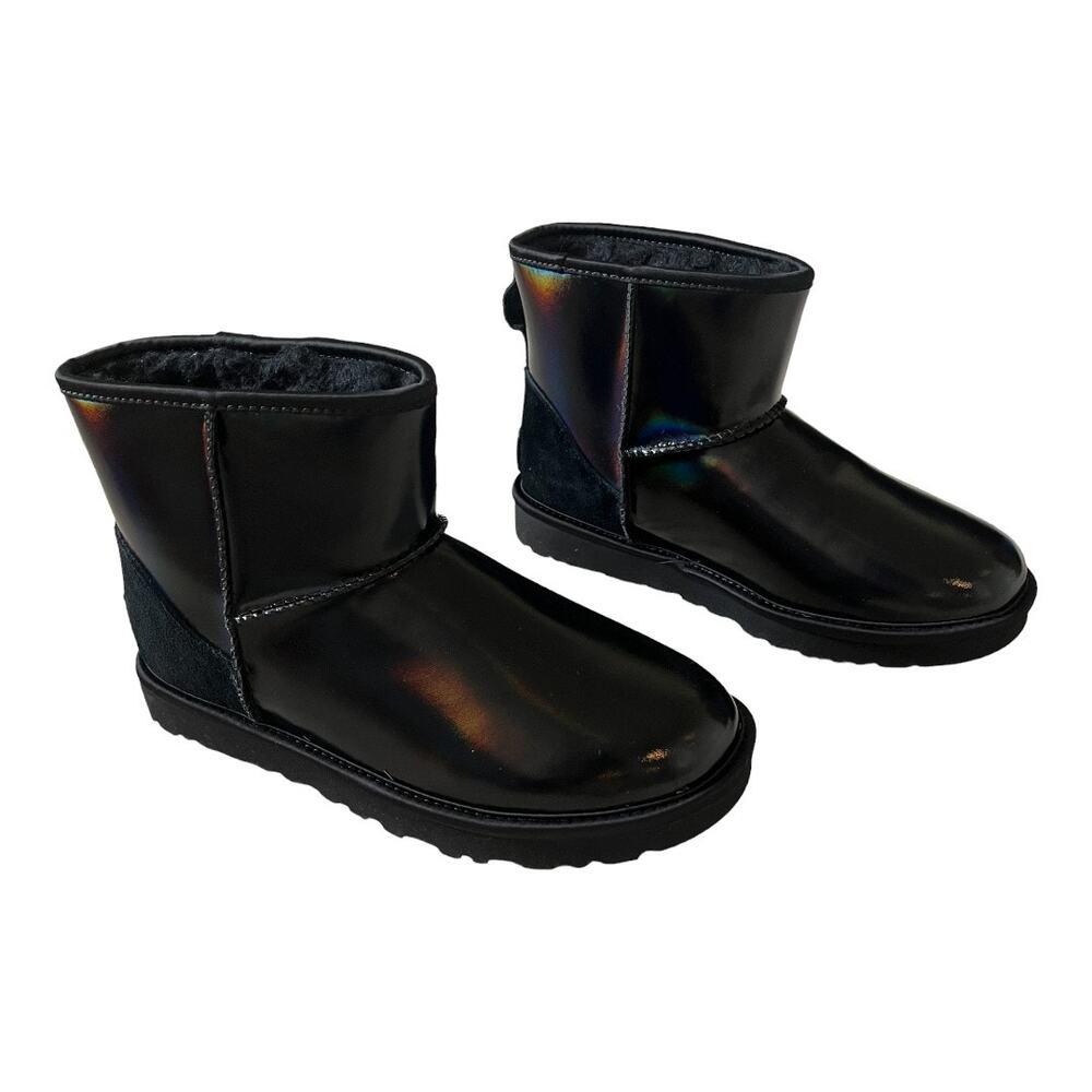 UGG Classic Mini Iridescent Boot Black Size 8